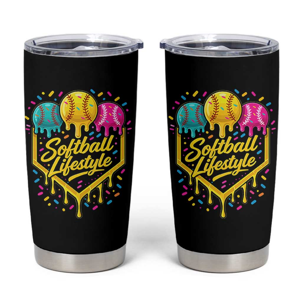 Softball Drip Tumbler Cup Ice Cream Sprinkles Softball Life Style