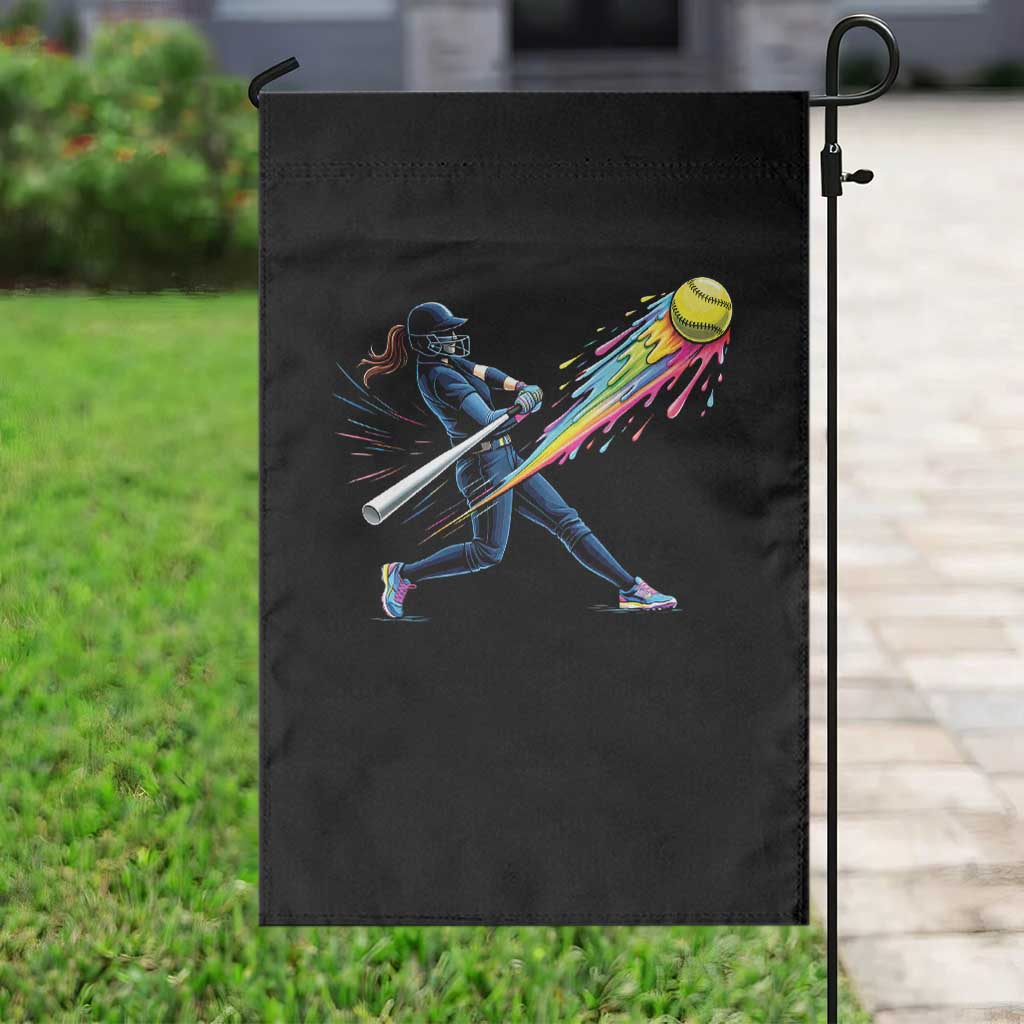 Softball Player Drip Garden Flag