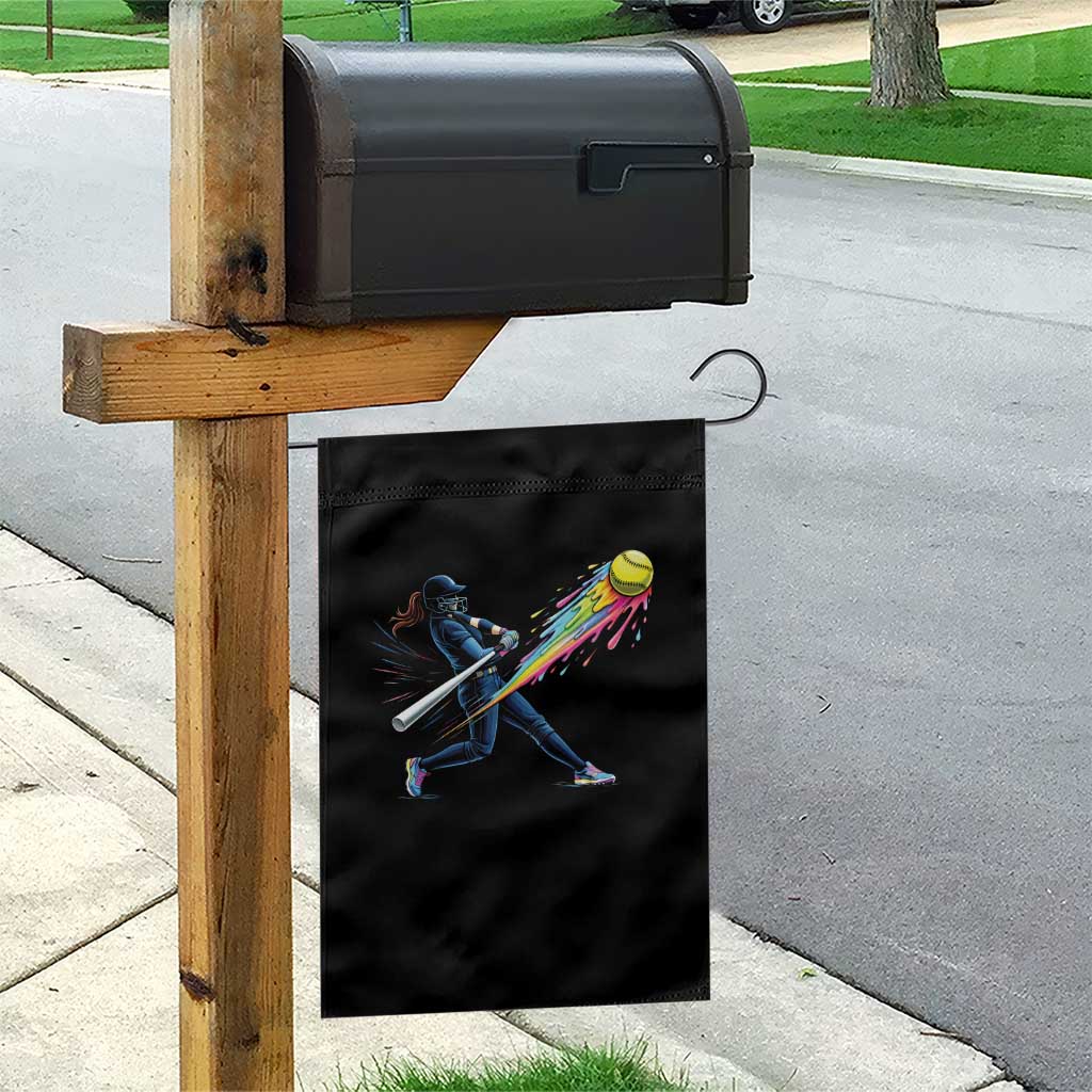 Softball Player Drip Garden Flag