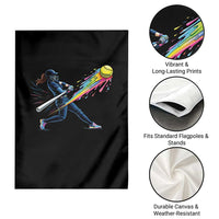 Softball Player Drip Garden Flag