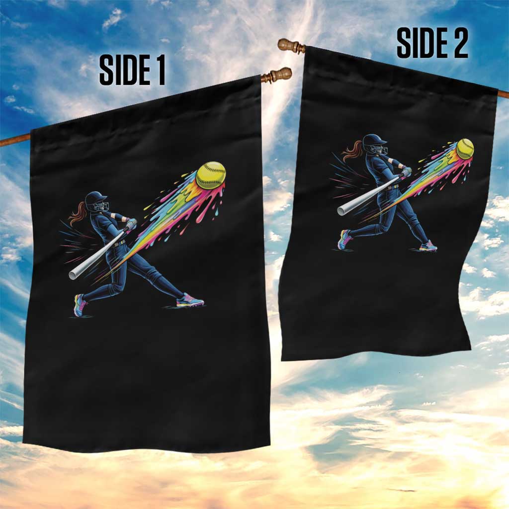 Softball Player Drip Garden Flag