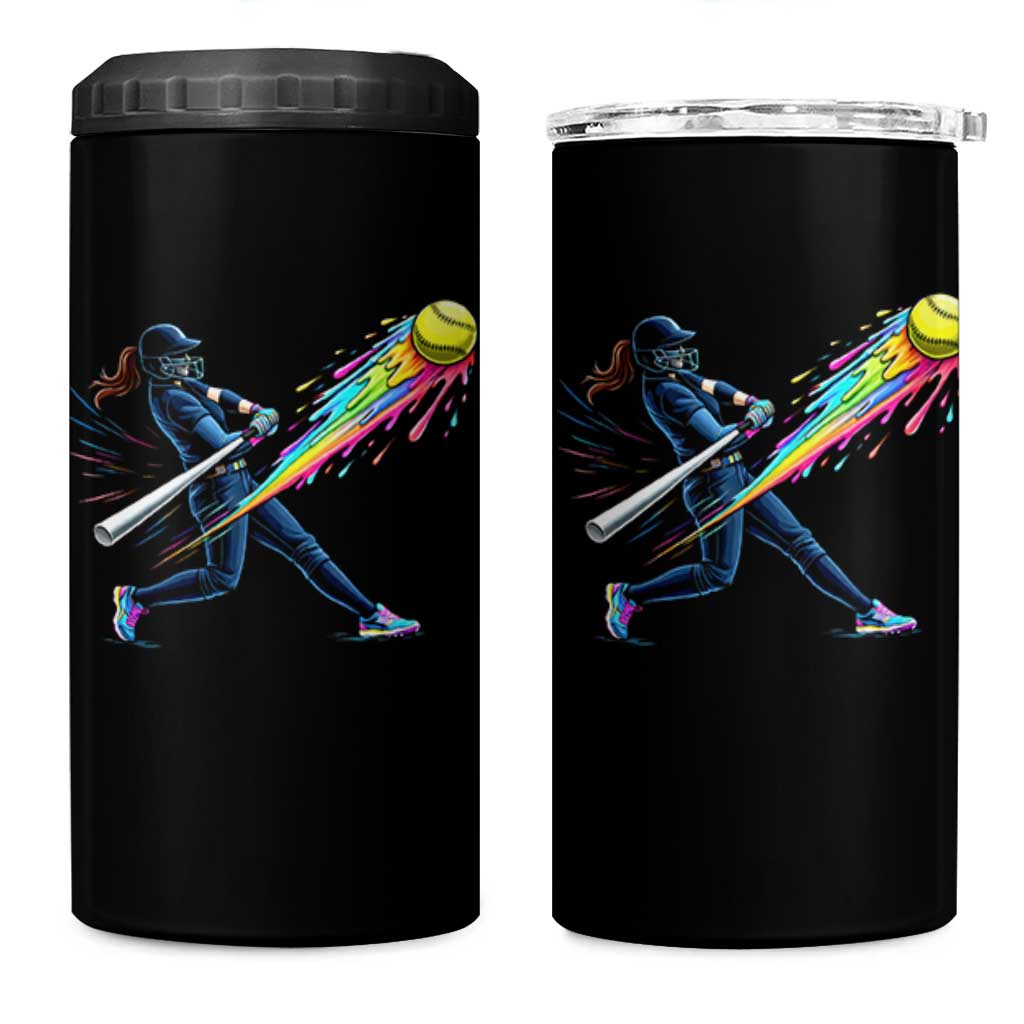 Softball Player Drip 4 in 1 Can Cooler Tumbler