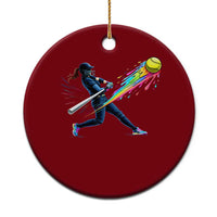 Softball Player Drip Ceramic Ornament