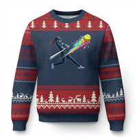 Softball Player Drip Ugly Christmas Sweater