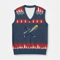 Softball Player Drip V-Neck Knit Sweater Vest