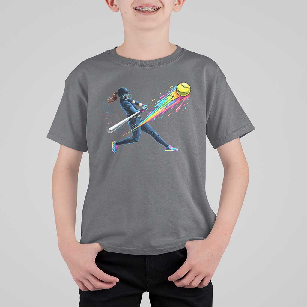 Softball Player Drip T Shirt For Kid
