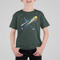 Softball Player Drip T Shirt For Kid