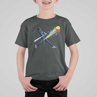 Softball Player Drip T Shirt For Kid