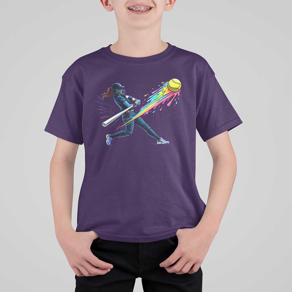 Softball Player Drip T Shirt For Kid
