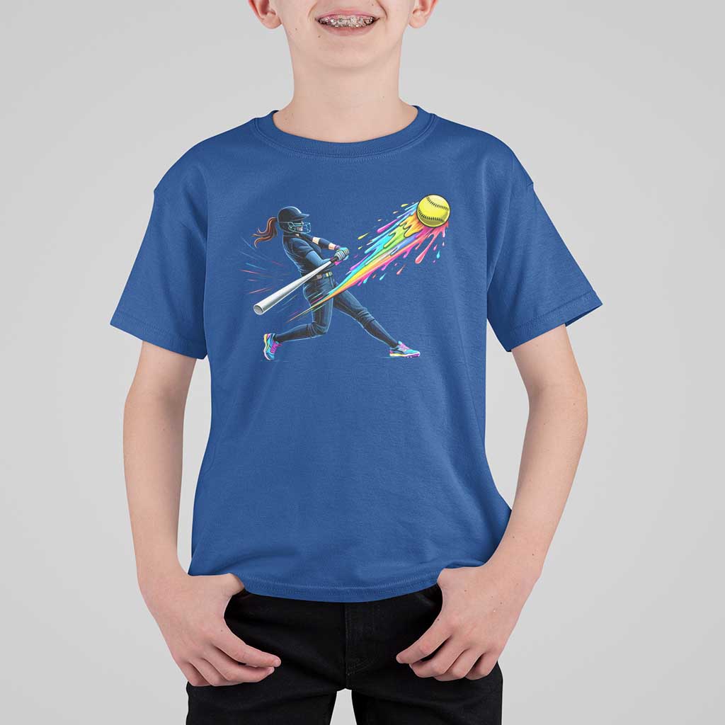 Softball Player Drip T Shirt For Kid