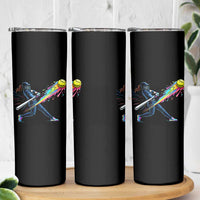 Softball Player Drip Skinny Tumbler