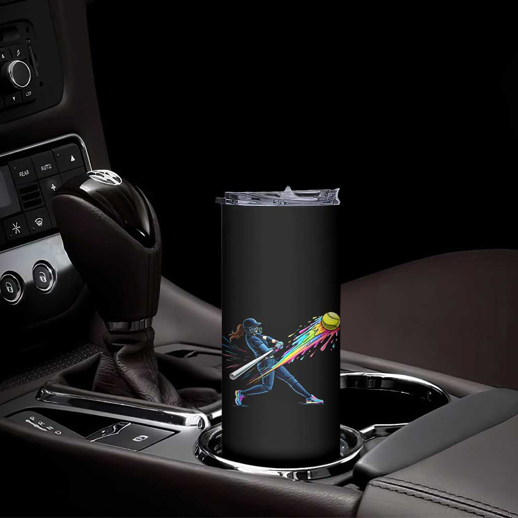 Softball Player Drip Skinny Tumbler