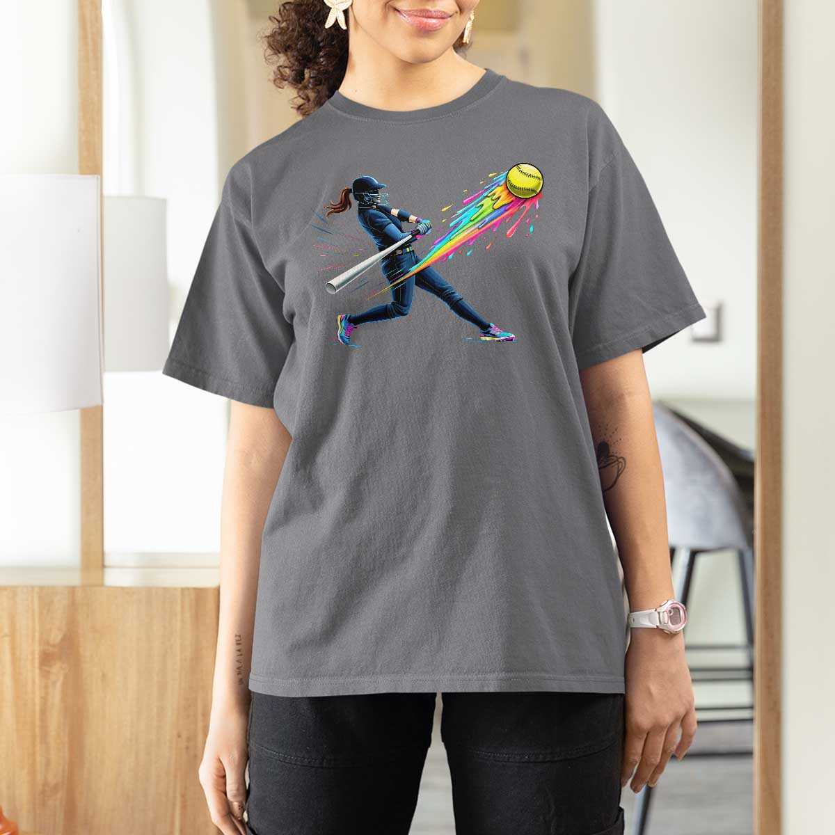 Softball Player Drip T Shirt For Women