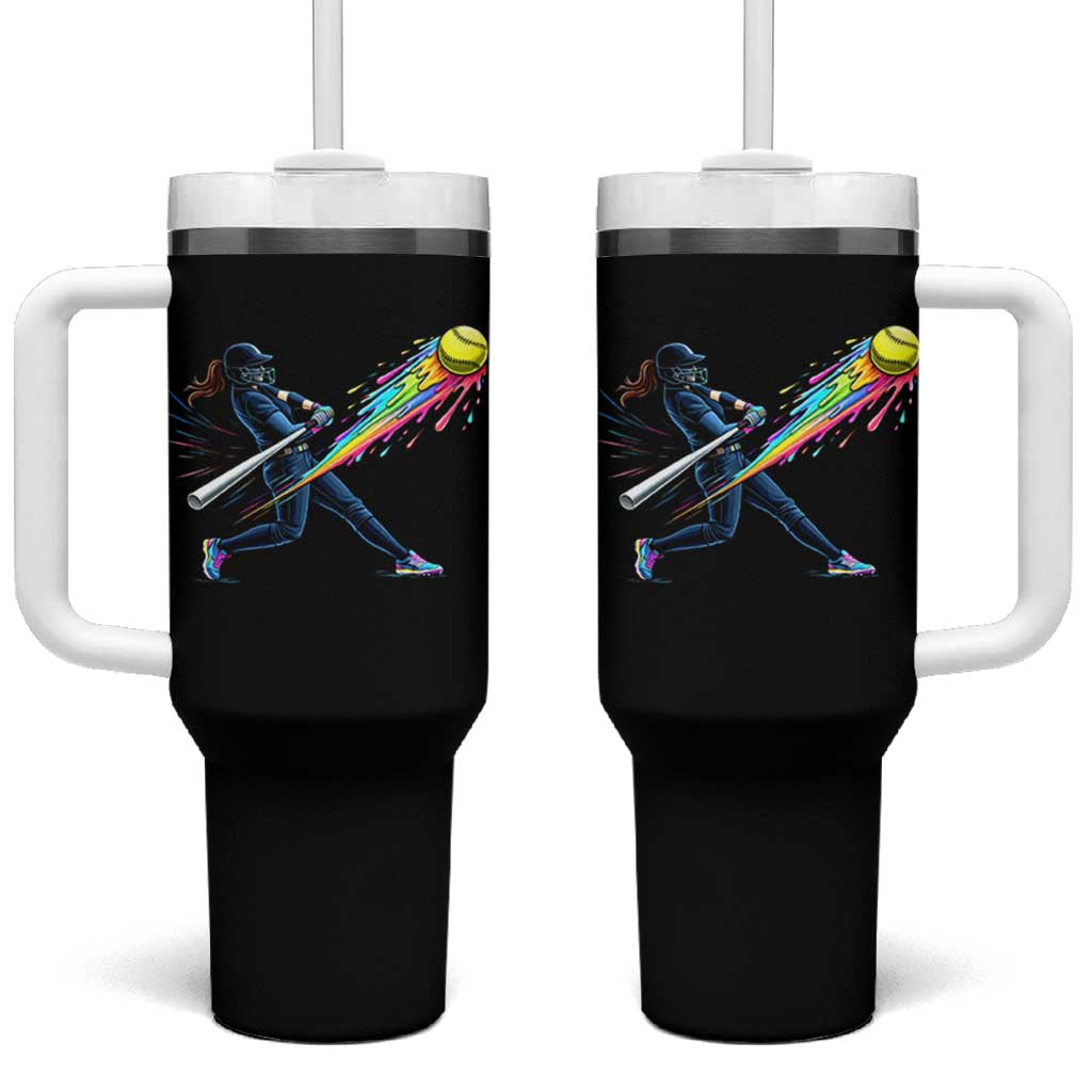 Softball Player Drip Tumbler With Handle