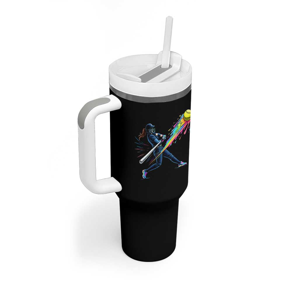 Softball Player Drip Tumbler With Handle