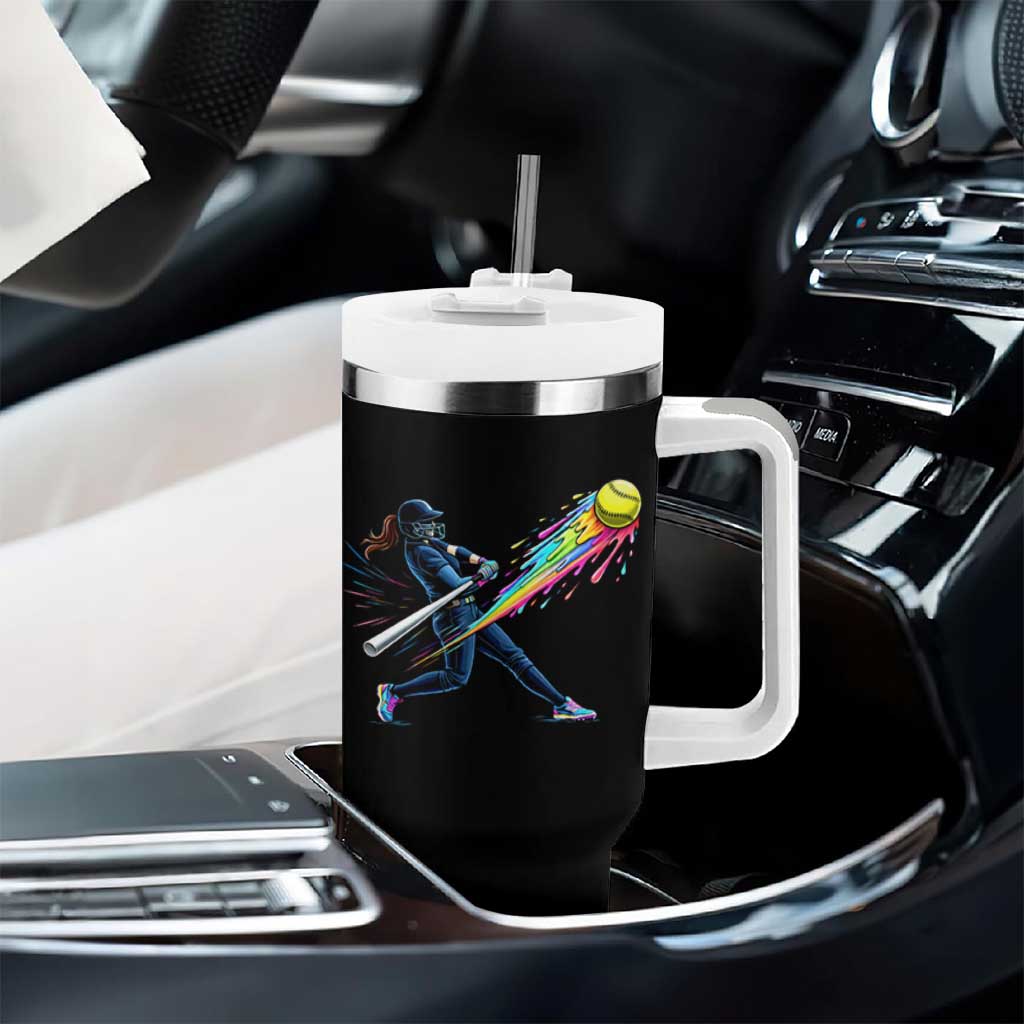 Softball Player Drip Tumbler With Handle
