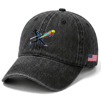 Softball Player Drip Washed Cotton Baseball Cap