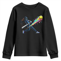 Softball Player Drip Youth Sweatshirt