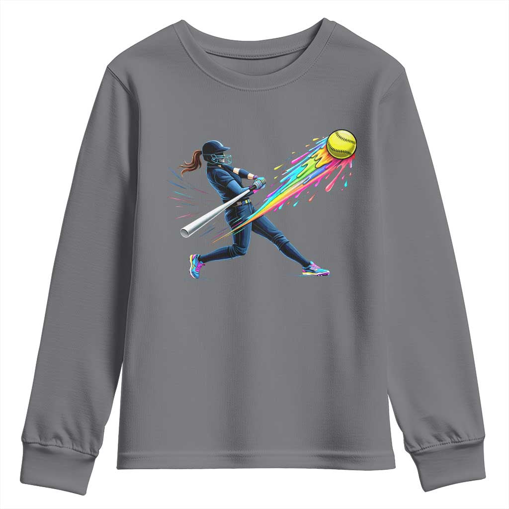 Softball Player Drip Youth Sweatshirt