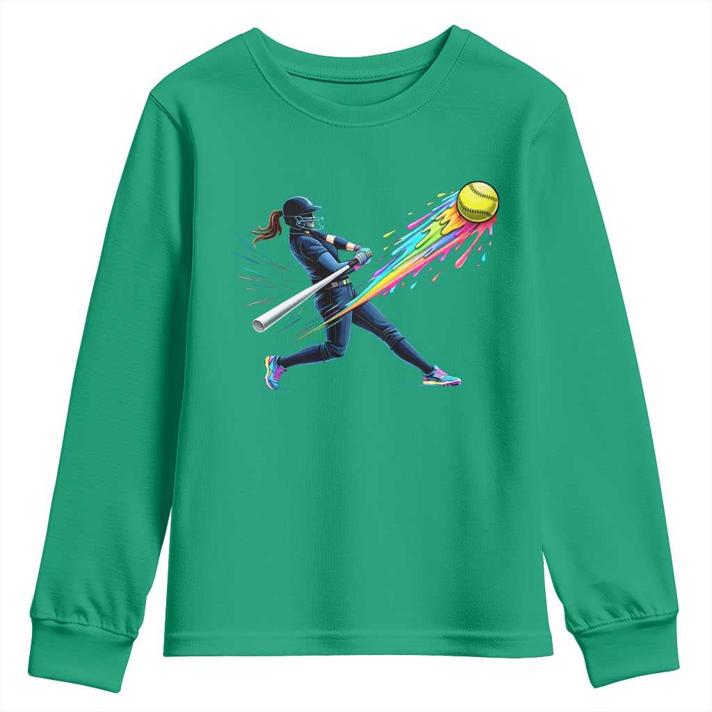 Softball Player Drip Youth Sweatshirt