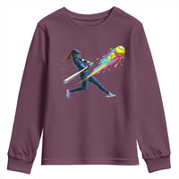Softball Player Drip Youth Sweatshirt