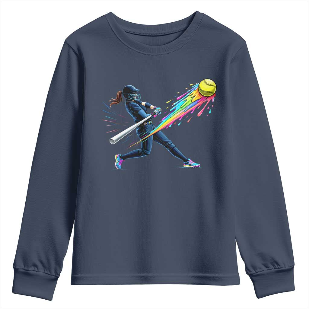 Softball Player Drip Youth Sweatshirt