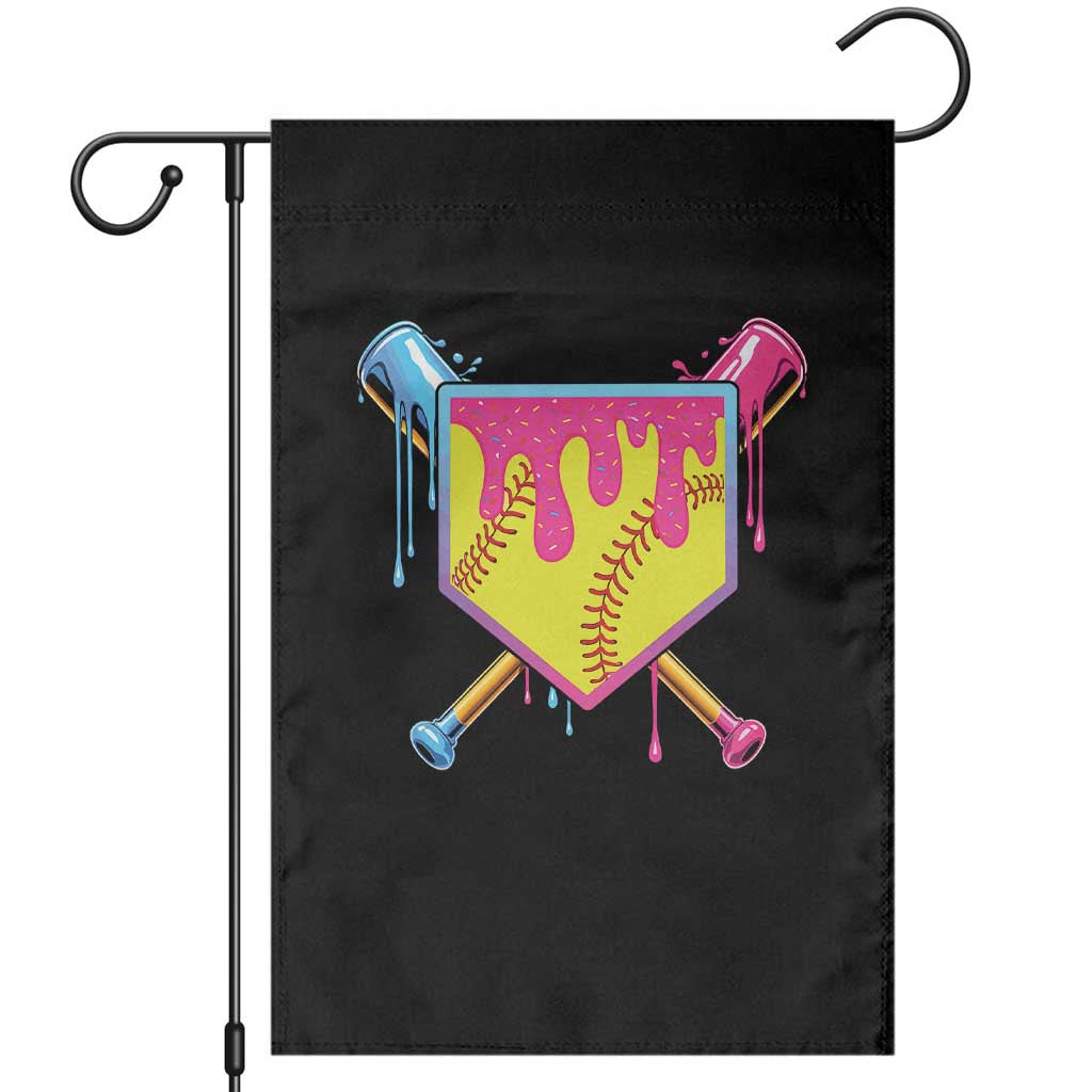 Softball Drip Garden Flag Ice Cream Drip Youth Girls Softball Sport