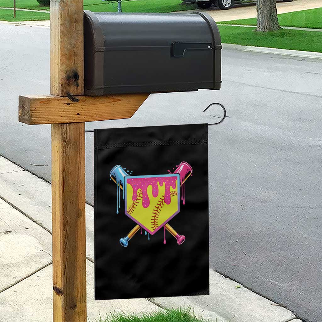 Softball Drip Garden Flag Ice Cream Drip Youth Girls Softball Sport