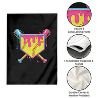 Softball Drip Garden Flag Ice Cream Drip Youth Girls Softball Sport