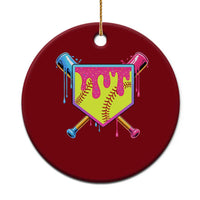 Softball Drip Ceramic Ornament Ice Cream Drip Youth Girls Softball Sport