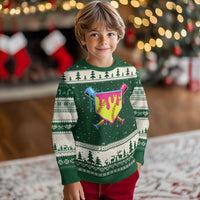 Softball Drip Ugly Christmas Sweater Ice Cream Drip Youth Girls Softball Sport