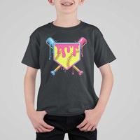 Softball Drip T Shirt For Kid Ice Cream Drip Youth Girls Softball Sport