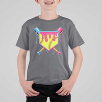Softball Drip T Shirt For Kid Ice Cream Drip Youth Girls Softball Sport