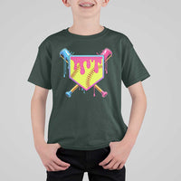Softball Drip T Shirt For Kid Ice Cream Drip Youth Girls Softball Sport