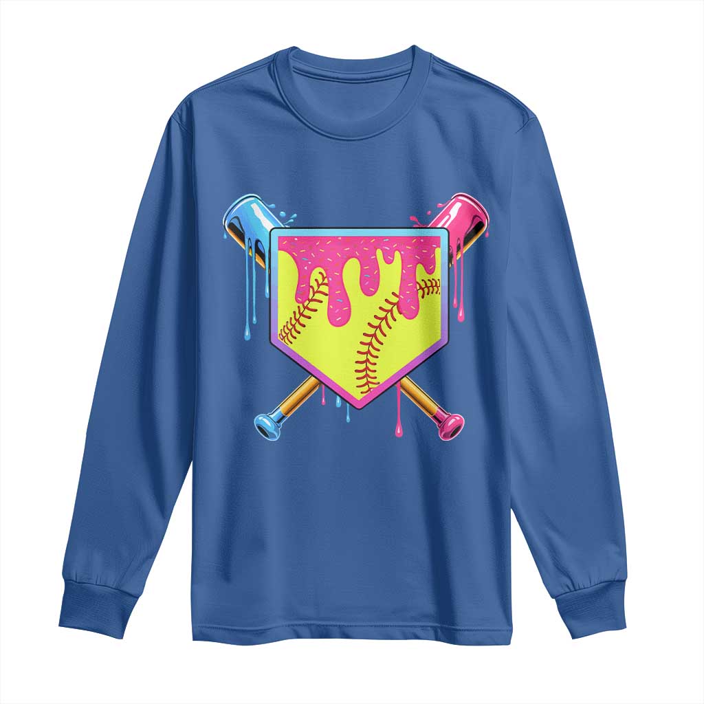 Softball Drip Long Sleeve Shirt Ice Cream Drip Youth Girls Softball Sport