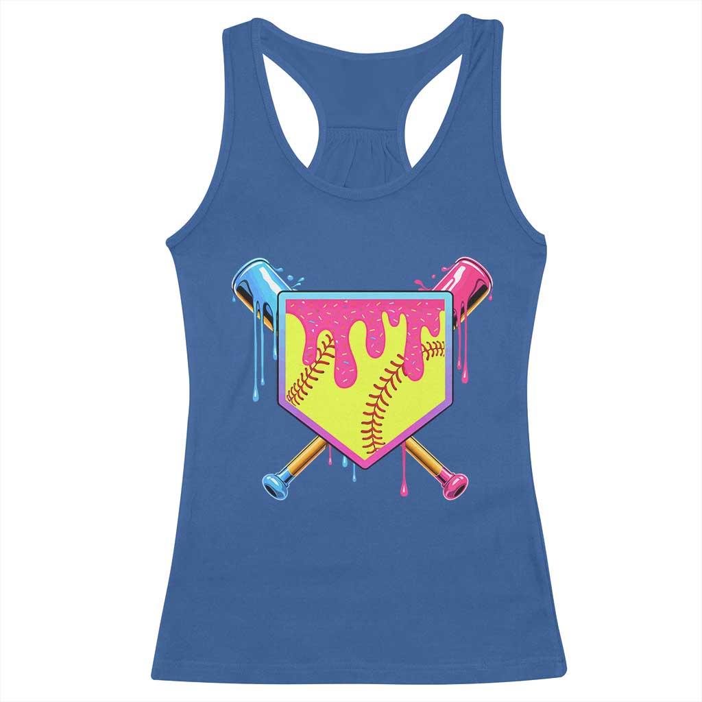 Softball Drip Racerback Tank Top Ice Cream Drip Youth Girls Softball Sport