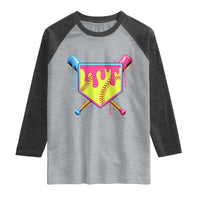 Softball Drip Raglan Shirt Ice Cream Drip Youth Girls Softball Sport