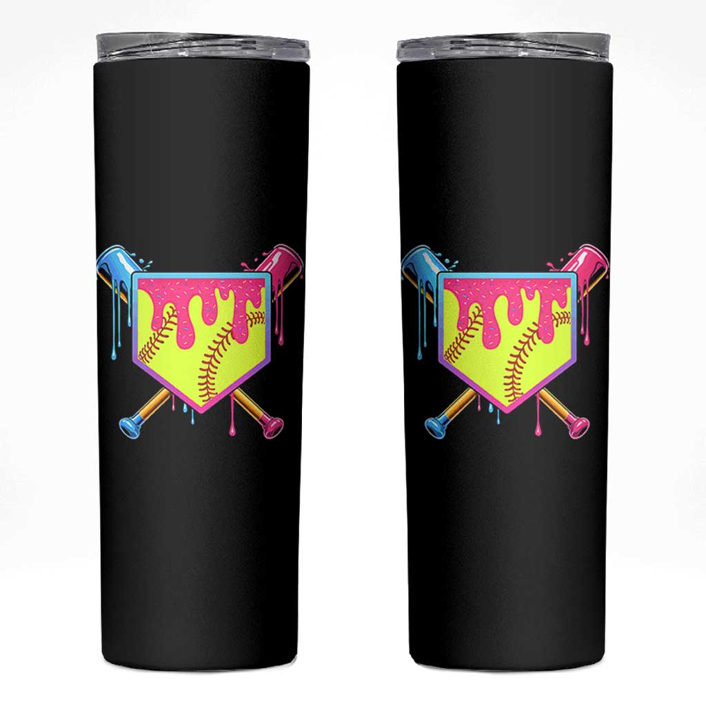 Softball Drip Skinny Tumbler Ice Cream Drip Youth Girls Softball Sport