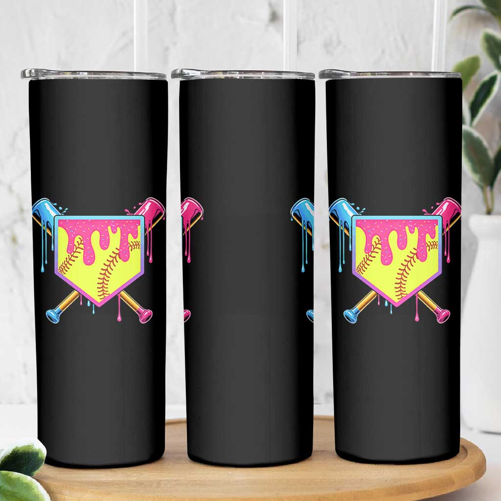 Softball Drip Skinny Tumbler Ice Cream Drip Youth Girls Softball Sport