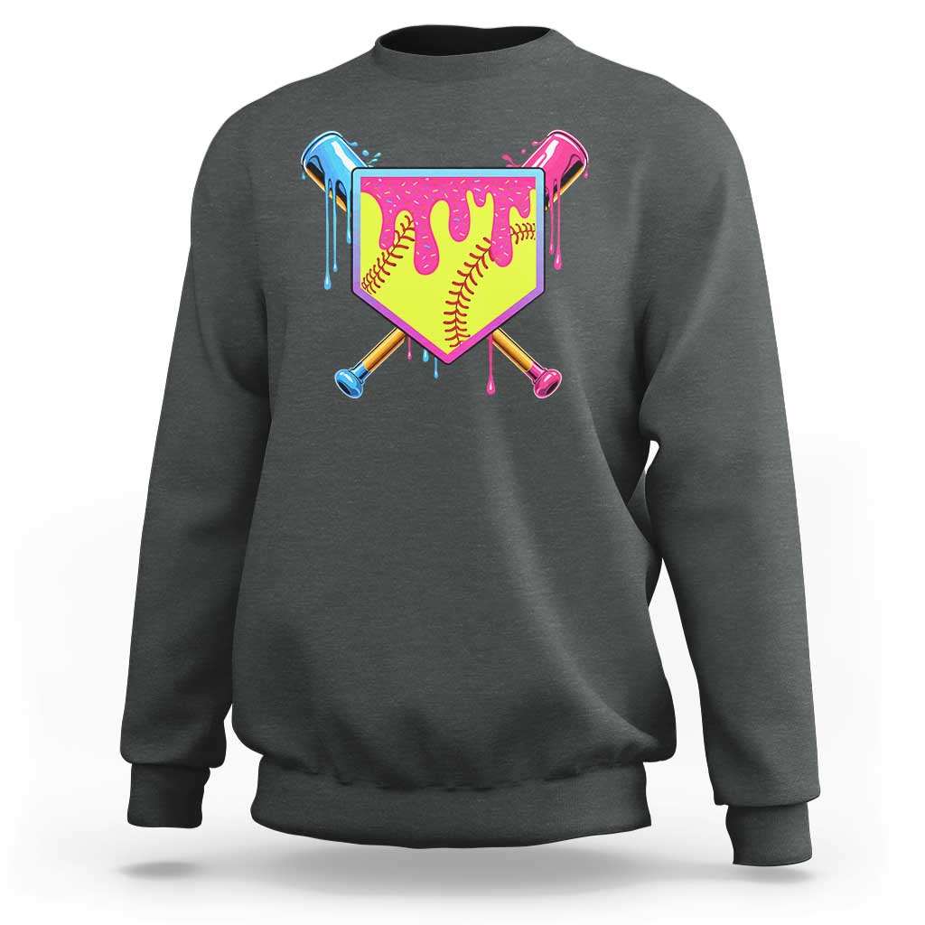 Softball Drip Sweatshirt Ice Cream Drip Youth Girls Softball Sport