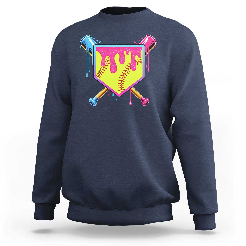 Softball Drip Sweatshirt Ice Cream Drip Youth Girls Softball Sport