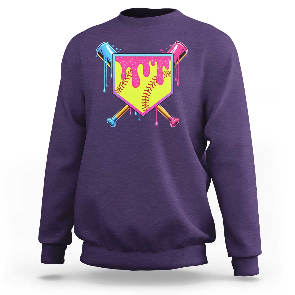 Softball Drip Sweatshirt Ice Cream Drip Youth Girls Softball Sport
