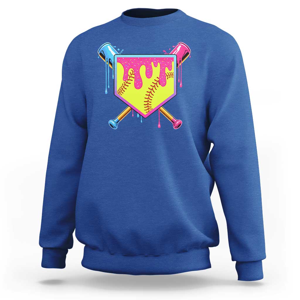 Softball Drip Sweatshirt Ice Cream Drip Youth Girls Softball Sport