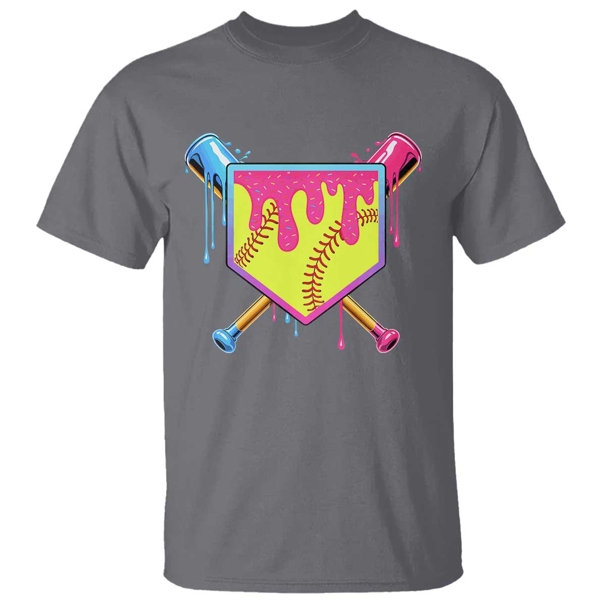 Softball Drip T Shirt Ice Cream Drip Youth Girls Softball Sport