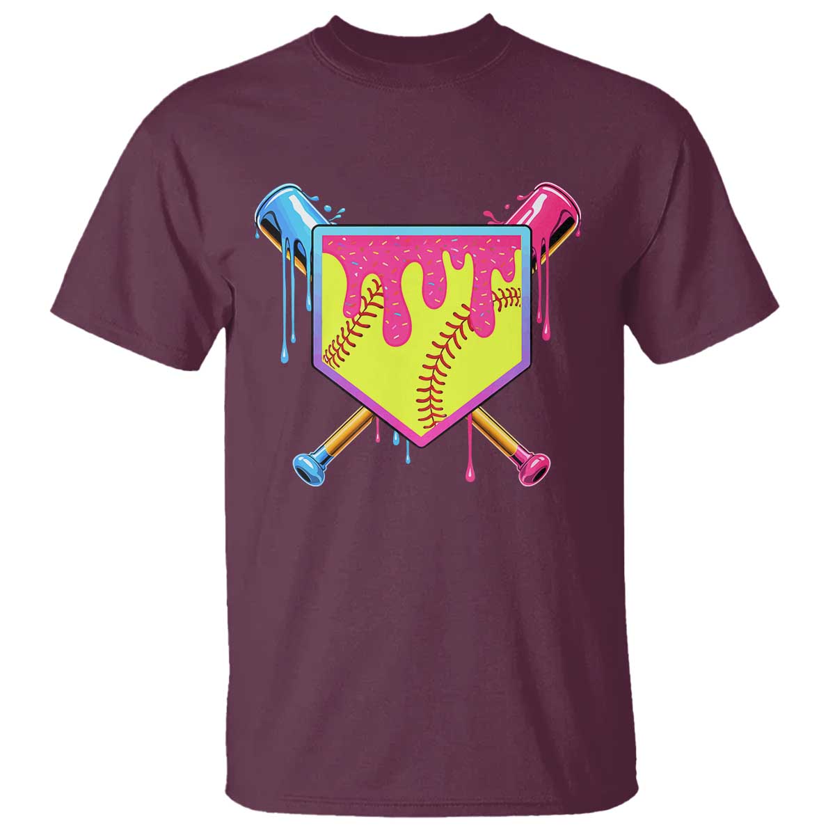 Softball Drip T Shirt Ice Cream Drip Youth Girls Softball Sport
