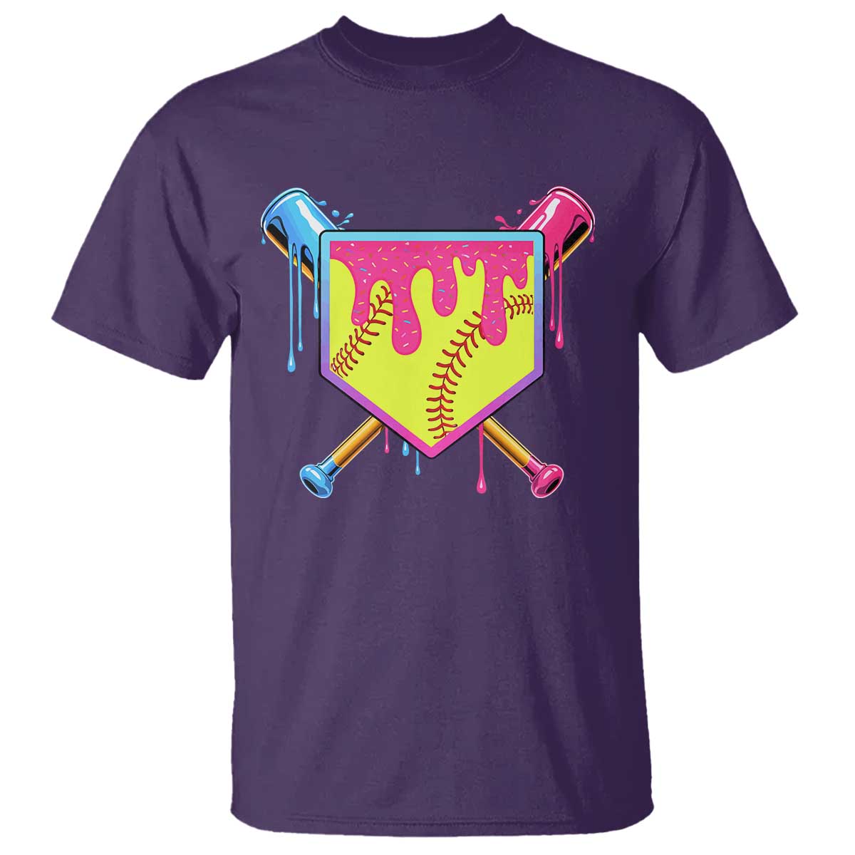 Softball Drip T Shirt Ice Cream Drip Youth Girls Softball Sport