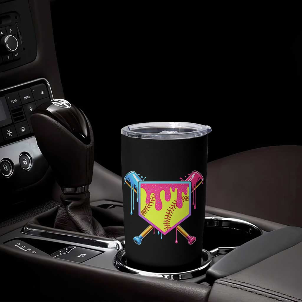 Softball Drip Tumbler Cup Ice Cream Drip Youth Girls Softball Sport