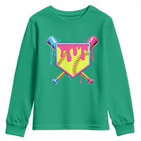Softball Drip Youth Sweatshirt Ice Cream Drip Youth Girls Softball Sport