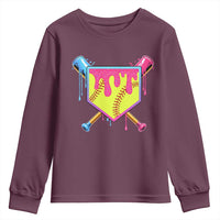Softball Drip Youth Sweatshirt Ice Cream Drip Youth Girls Softball Sport