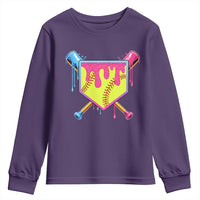 Softball Drip Youth Sweatshirt Ice Cream Drip Youth Girls Softball Sport